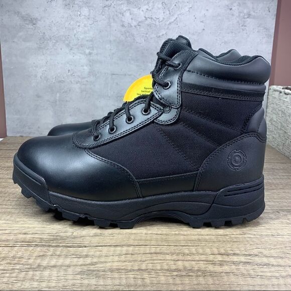 Original SWAT~Men's~Classic 6" Side Zip Black Leather Boots~(116401)~Size 12 - Picture 1 of 10